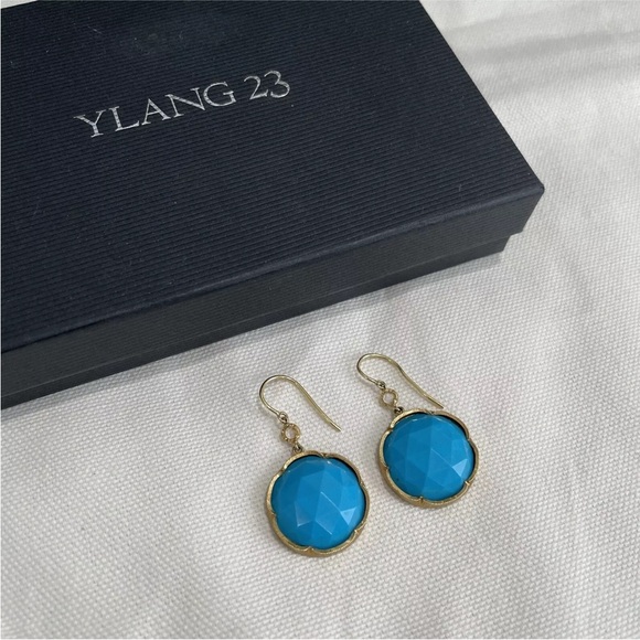 Irene Neuwirth Large Turquoise And Diamond Drop Earrings In 18k Gold - Picture 1 of 16